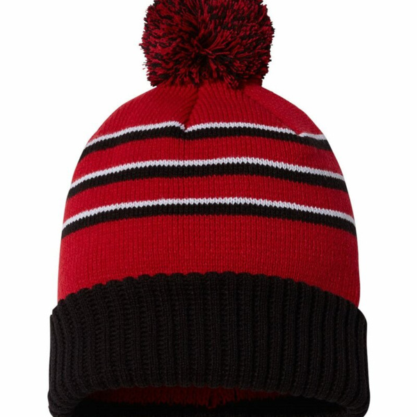 Stripe Pom Cuffed Beanie Thumbnail