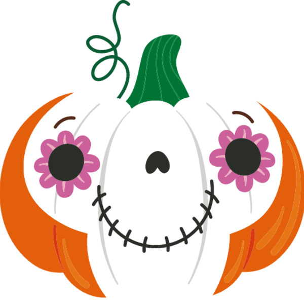 Cute Skull Pumpkin (0966) Thumbnail