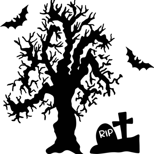 Spooky Tree Grave Bats (0886) Thumbnail