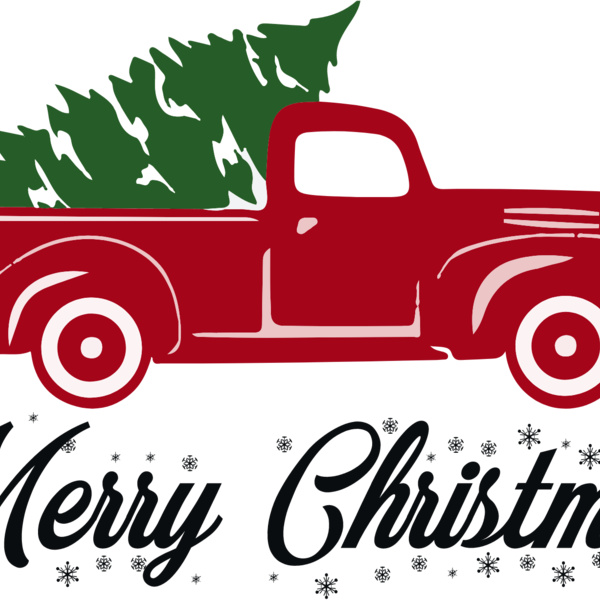 Merry Christmas Retro Truck (0727) Thumbnail