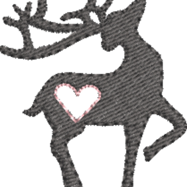 Deer with Heart Silhouette (0321) Thumbnail