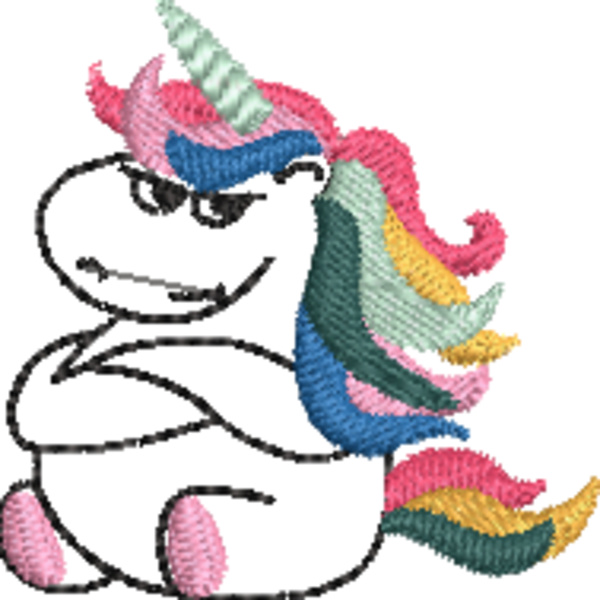 Grumpy Unicorn Line Art (0399) Thumbnail