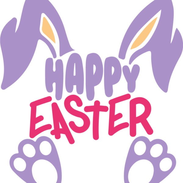 Happy Easter with Purple Bunny Thumbnail