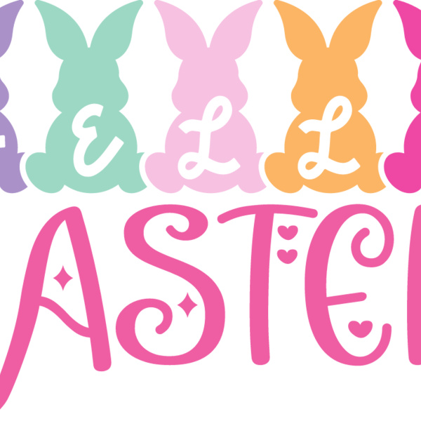 Hello Easter Text with Bunny Thumbnail