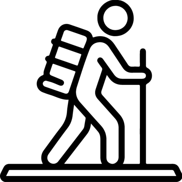 Hiking Person Icon Thumbnail